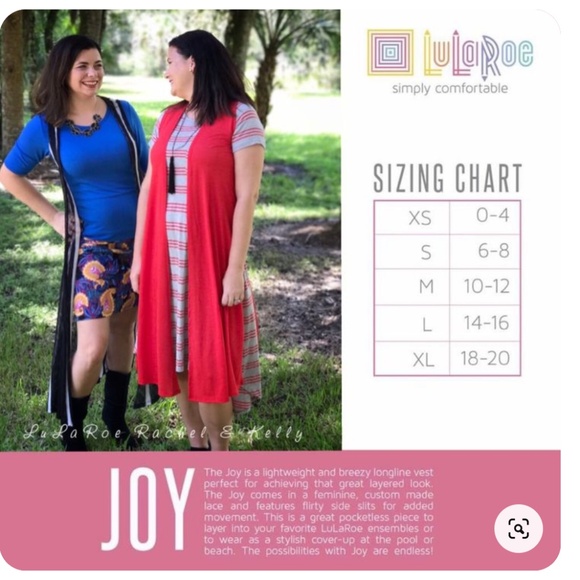 NWT - LulaRoe Joy Sleeveless Long Vest (XS) - Picture 6 of 6